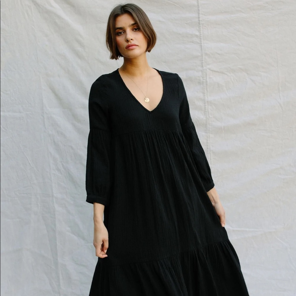 Rachel Pally Cecilia Black Gauze Dress